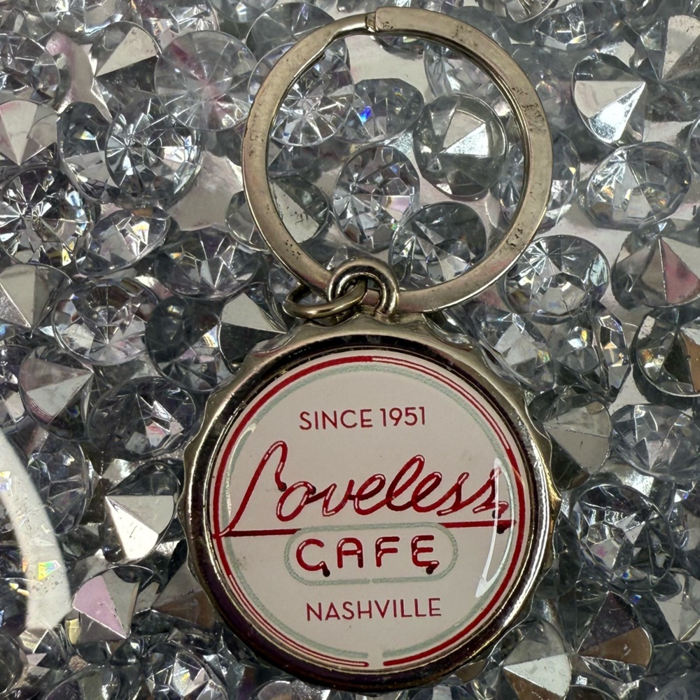 Loveless Cafe Nashville Keychain - White & Red Accent bottle opener